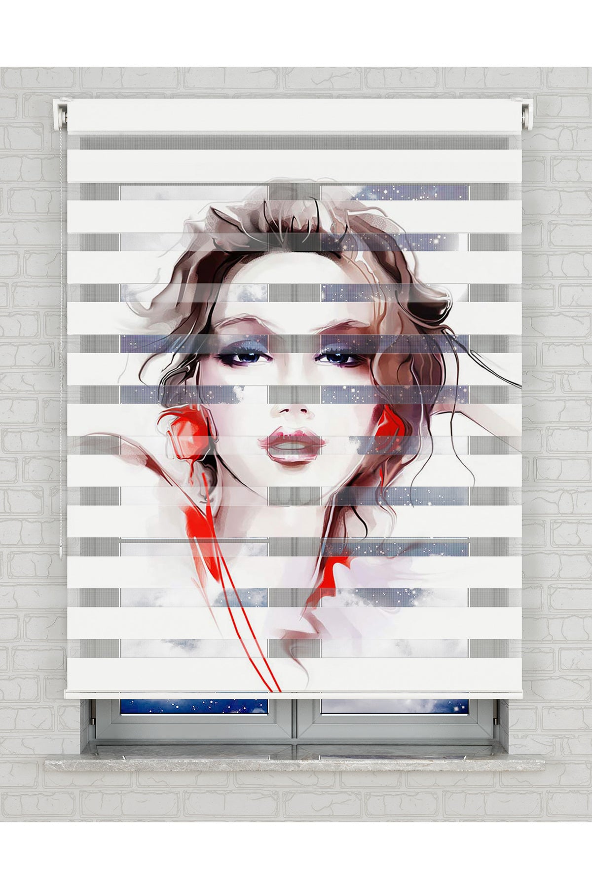 baskılı zebra perde