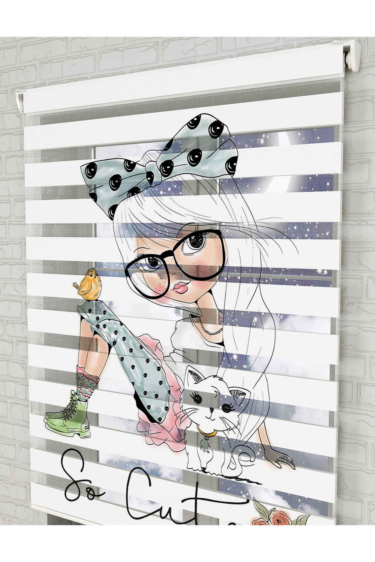 bebek odası zebra perde