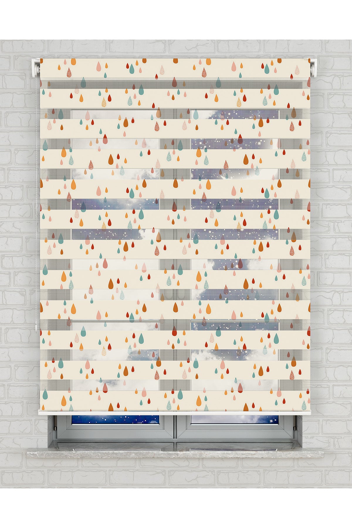 baskılı zebra perde