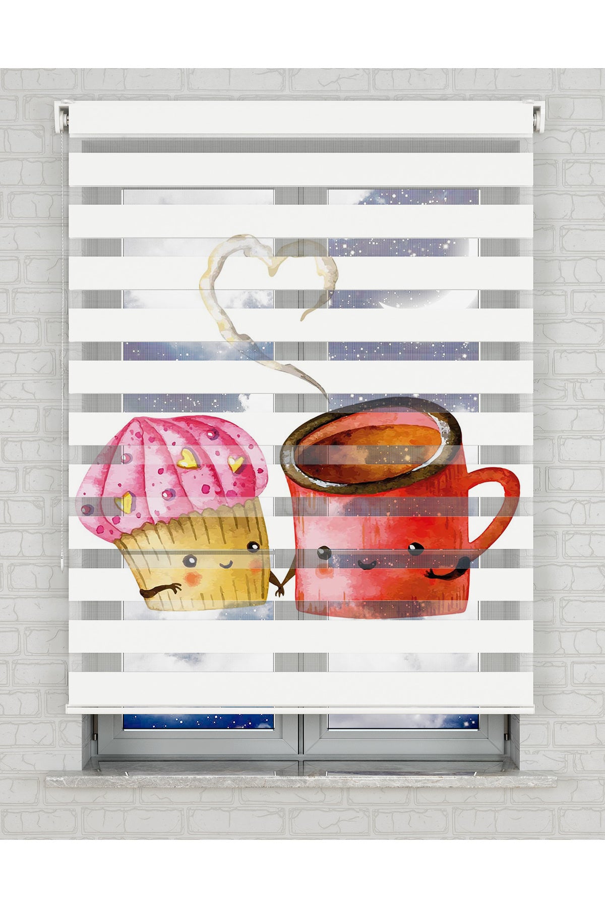 baskılı zebra perde