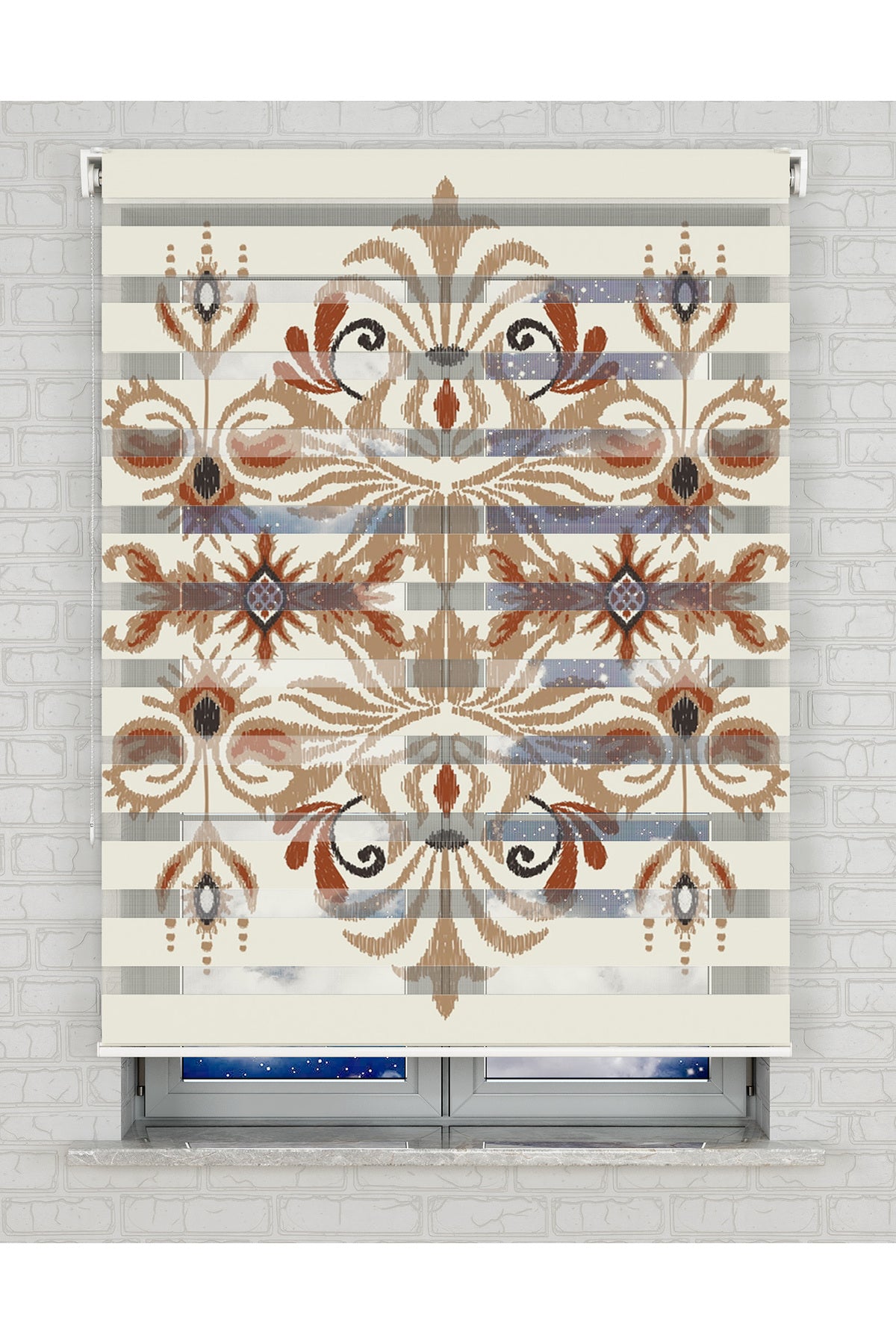 baskılı zebra perde