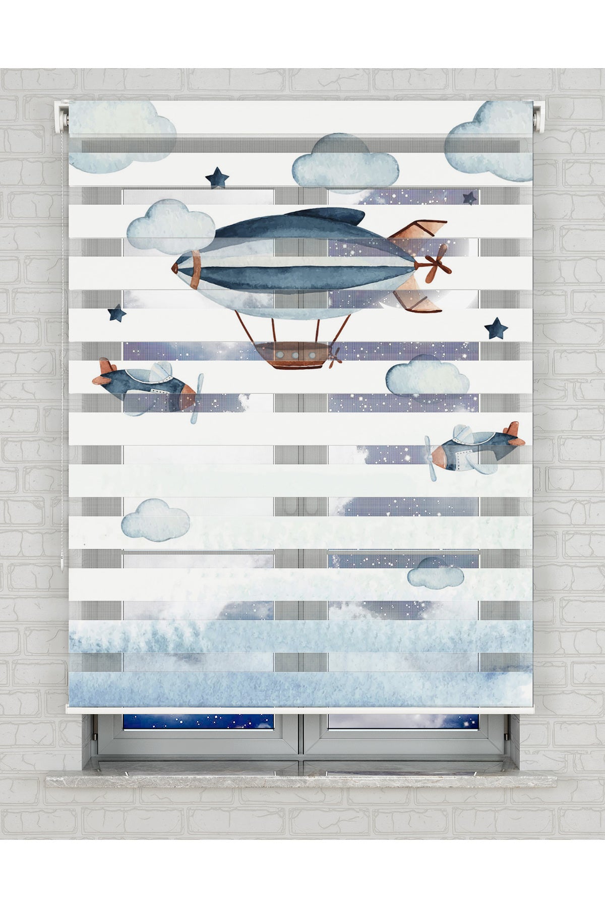 baskılı zebra perde