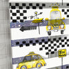Taxi Baskılı Zebra Perde -Erkek Çocuk Odası Perdesi