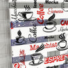 Coffee - Kahve Siyah Kırmızı Baskılı Zebra Perde - Mutfak Perdesi