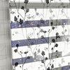 Gri Çiçekler Baskılı Zebra Perde - Mutfak Perdesi, Salon Perdesi, Yatak Odası Perdesi