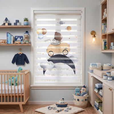 Sevimli Ayıcık Bebek Odası Zebra Stor Perde