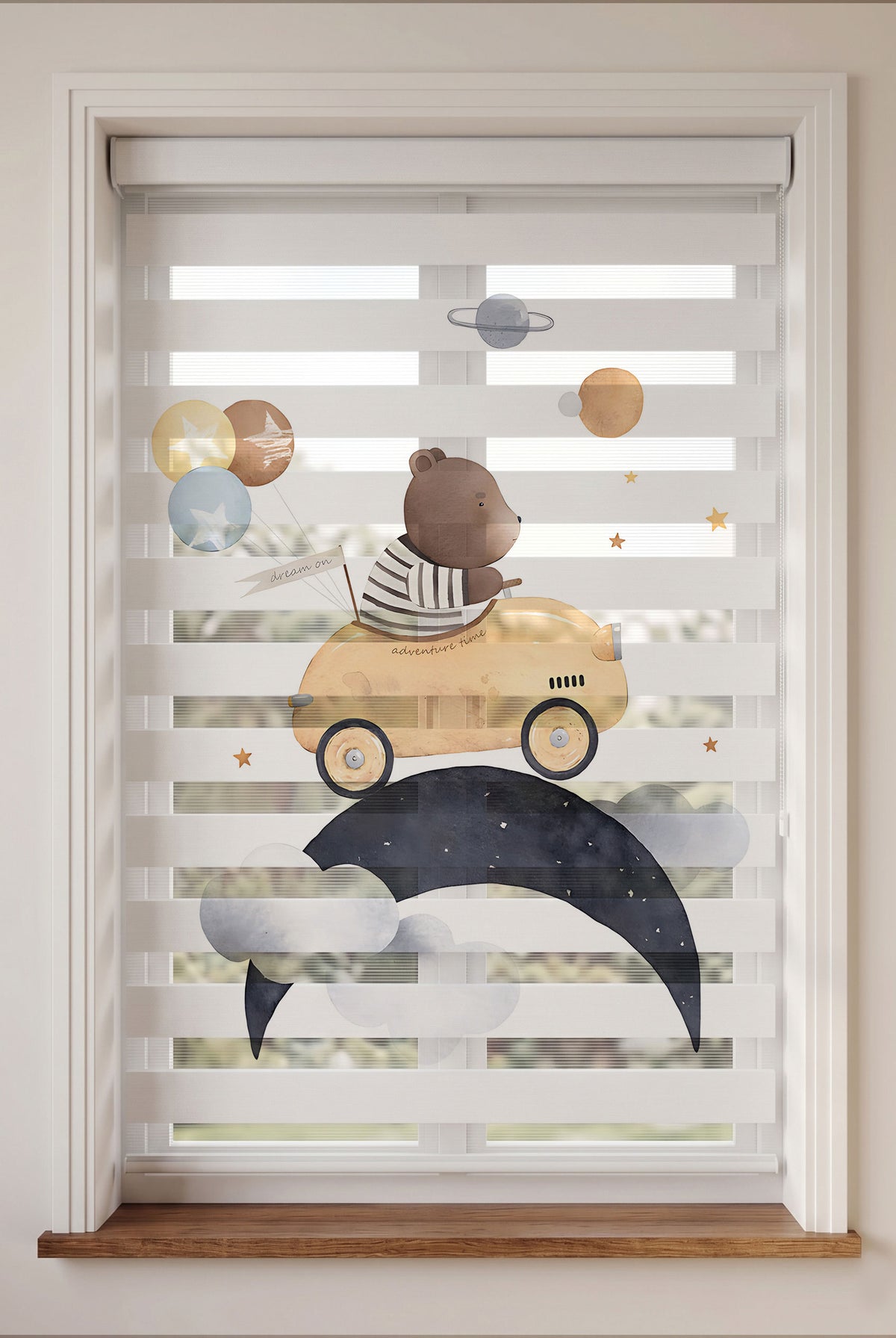Sevimli Ayıcık Bebek Odası Zebra Stor Perde – ürün görseli 3