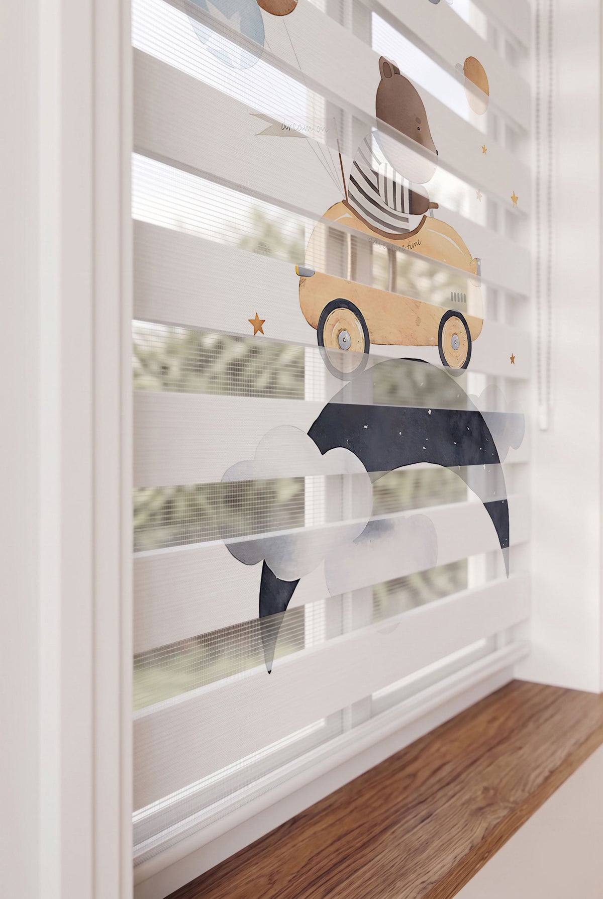 Sevimli Ayıcık Bebek Odası Zebra Stor Perde – ürün görseli 4