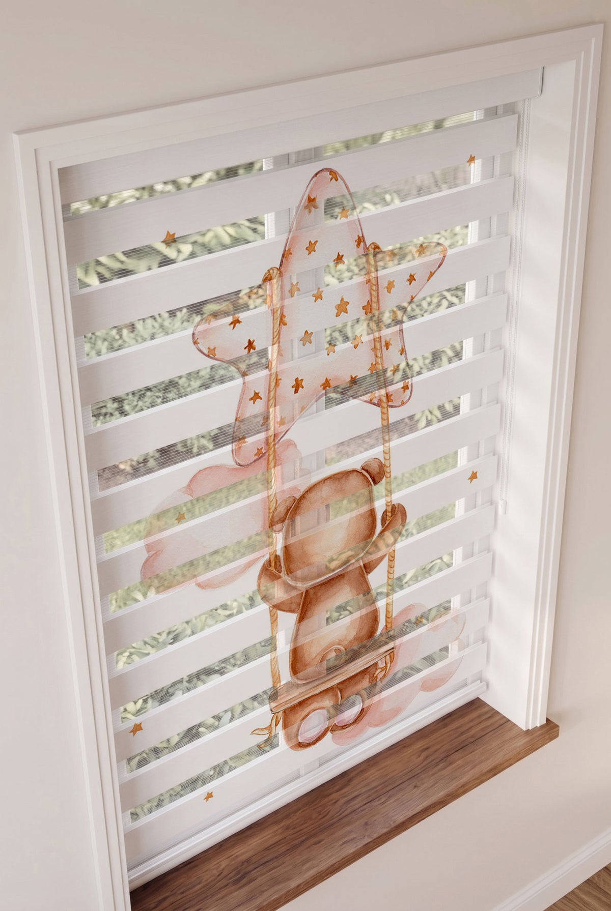 Yıldız Salıncağında Ayıcık Bebek Odası Zebra Stor Perde – ürün görseli 2