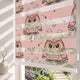 Pembe Baykuş ve Kayan Yıldızlar Bebek Odası Zebra Stor Perde