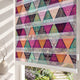 Renkli Mandala Üçgen Patchwork Salon Zebra Stor Perde