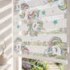 Gökkuşağı Yeleli Unicorn Yıldız Çocuk Odası Zebra Stor Perde