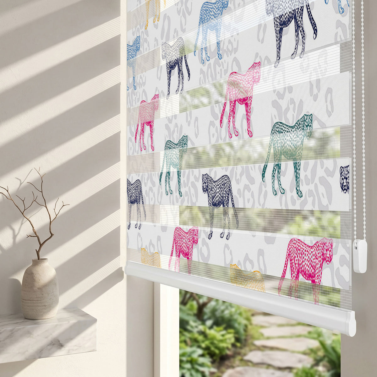 Renkli Çita Çizimleri Leopar Desen Zebra Stor Perde – ürün görseli 2