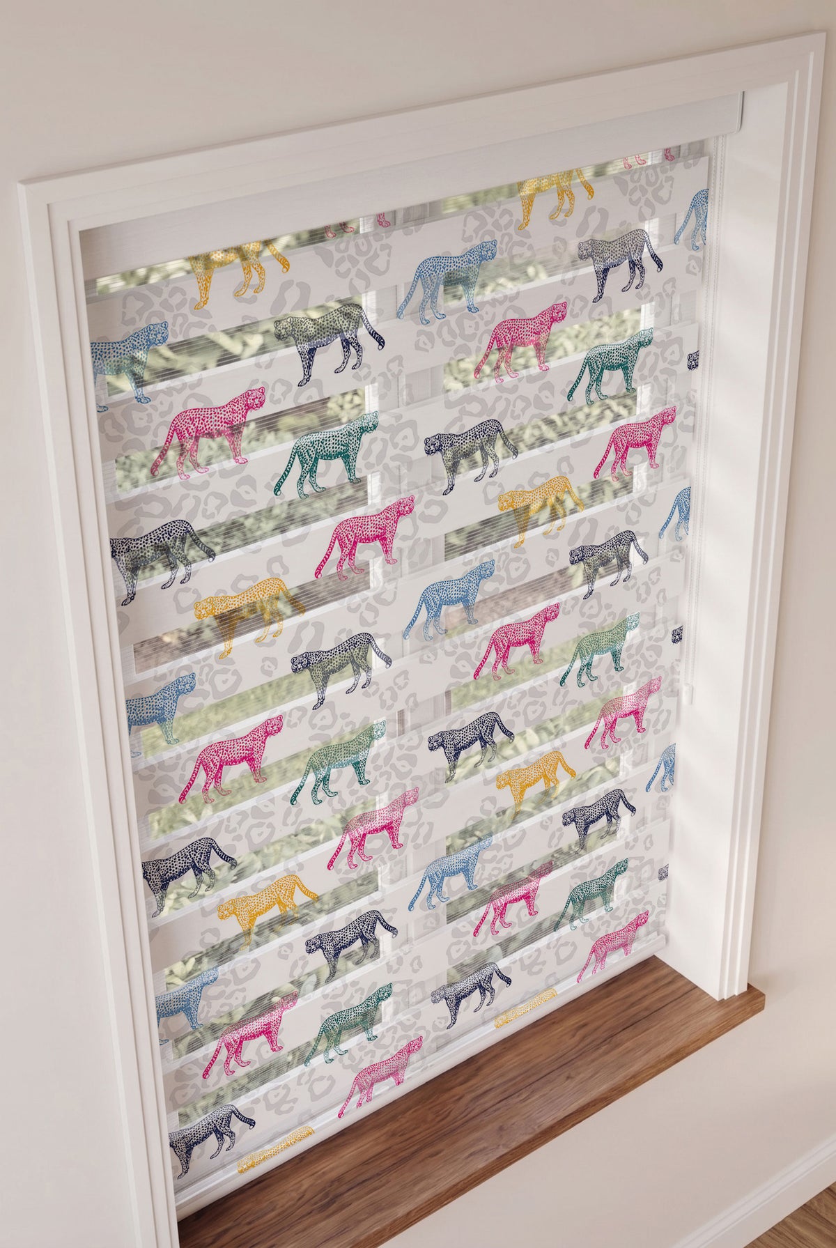 Renkli Çita Çizimleri Leopar Desen Zebra Stor Perde – ürün görseli 3