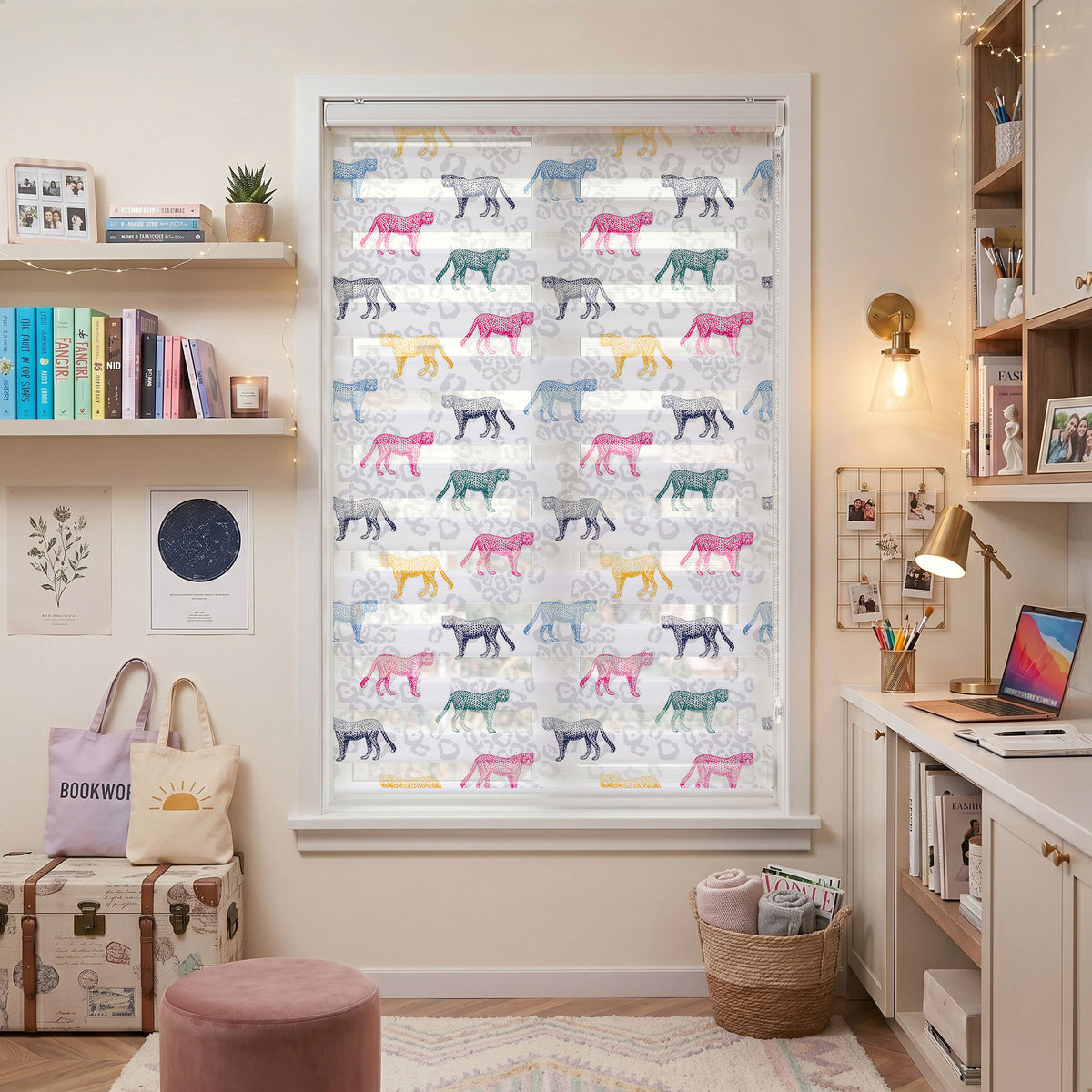 Renkli Çita Çizimleri Leopar Desen Zebra Stor Perde – ürün görseli 7