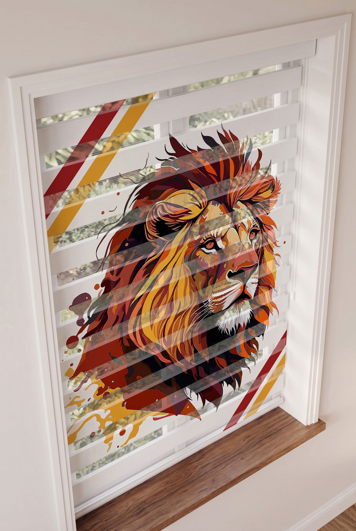Renkli Aslan Erkek Çocuk Odası Zebra Stor Perde – ürün görseli 4