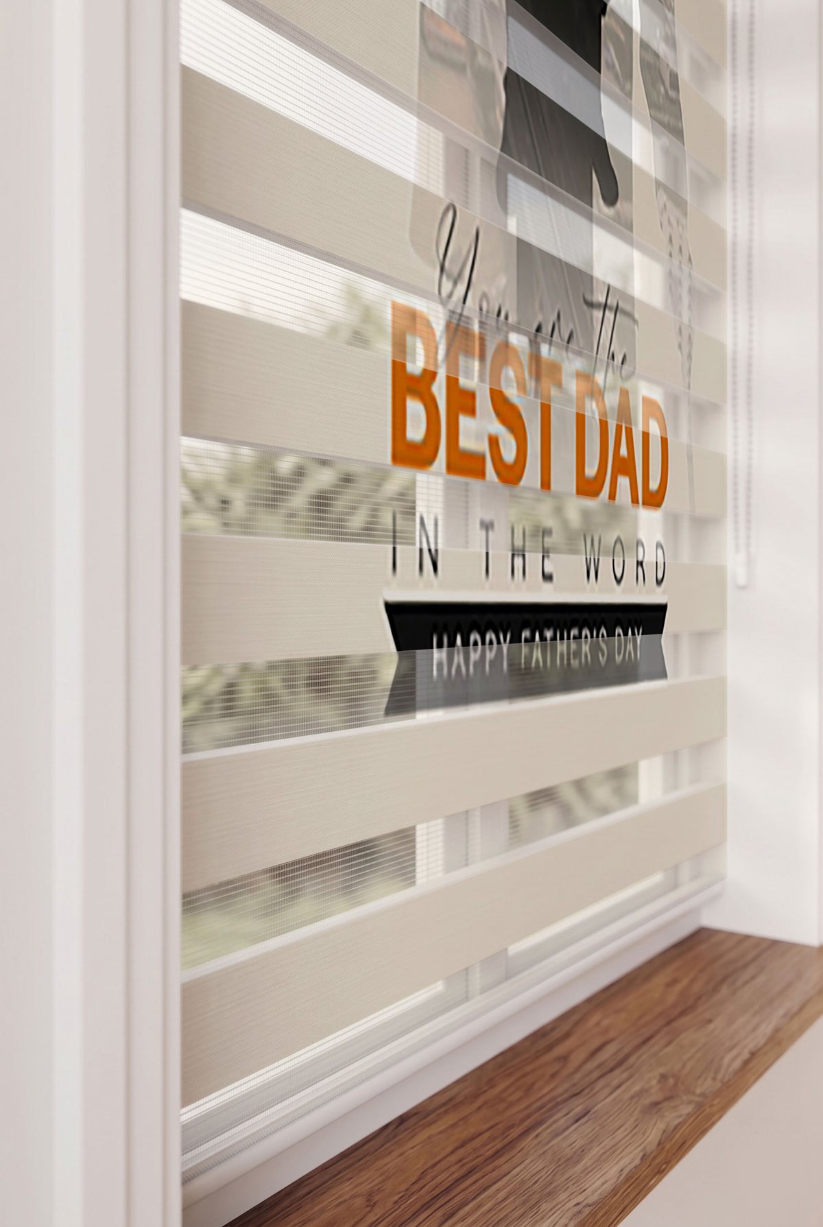 Omuzlarda Çocuk Baba Silueti En İyi Baba Zebra Stor Perde – ürün görseli 4