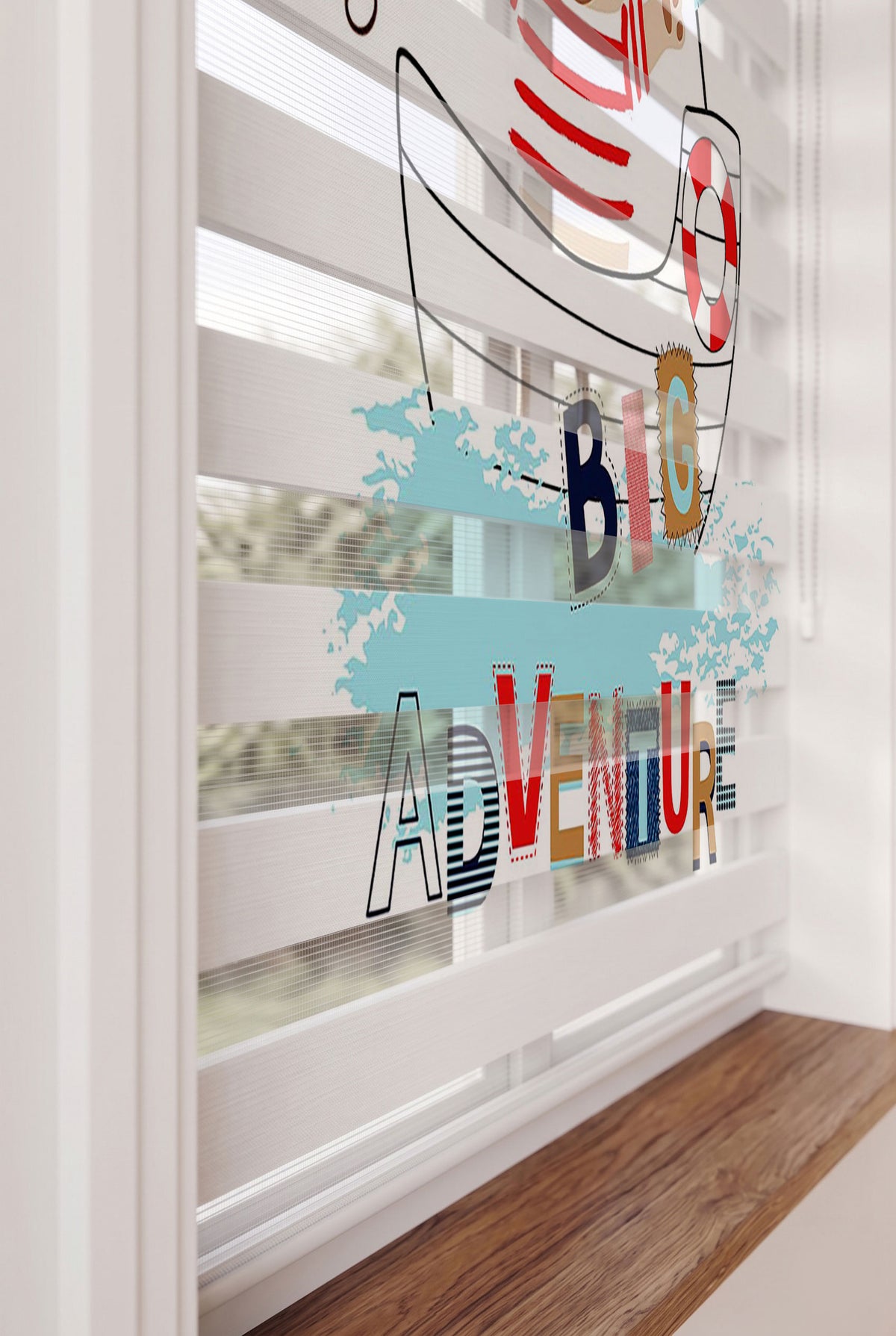 Denizci Çocuk İsimli Bebek Odası Zebra Stor Perde – ürün görseli 4