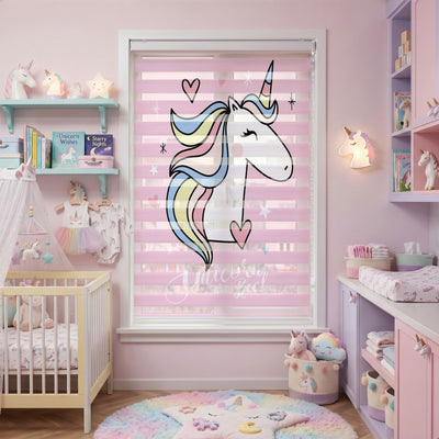 Unicorn Bebek Odası Zebra Stor Perde