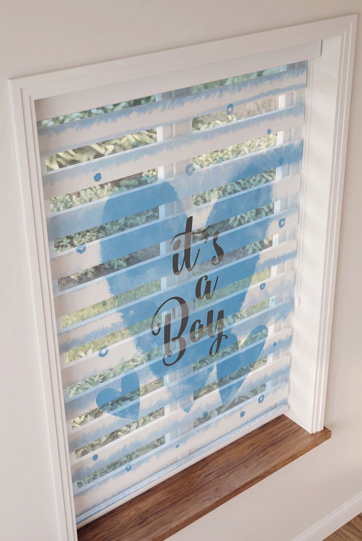 Kalp Erkek Bebek Odası Zebra Stor Perde – ürün görseli 2