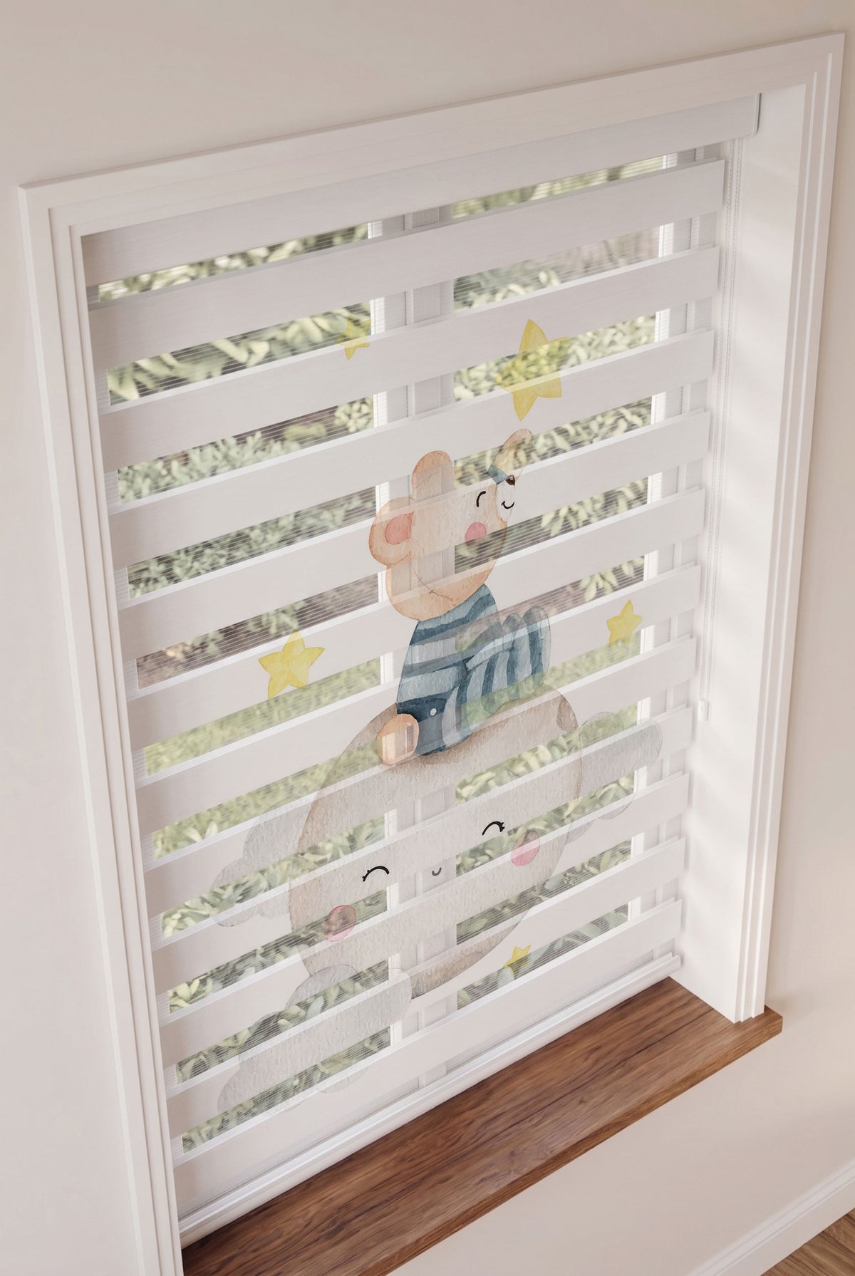 Gezegende Ayıcık ve Yıldızlar Bebek Odası Zebra Stor Perde – ürün görseli 2