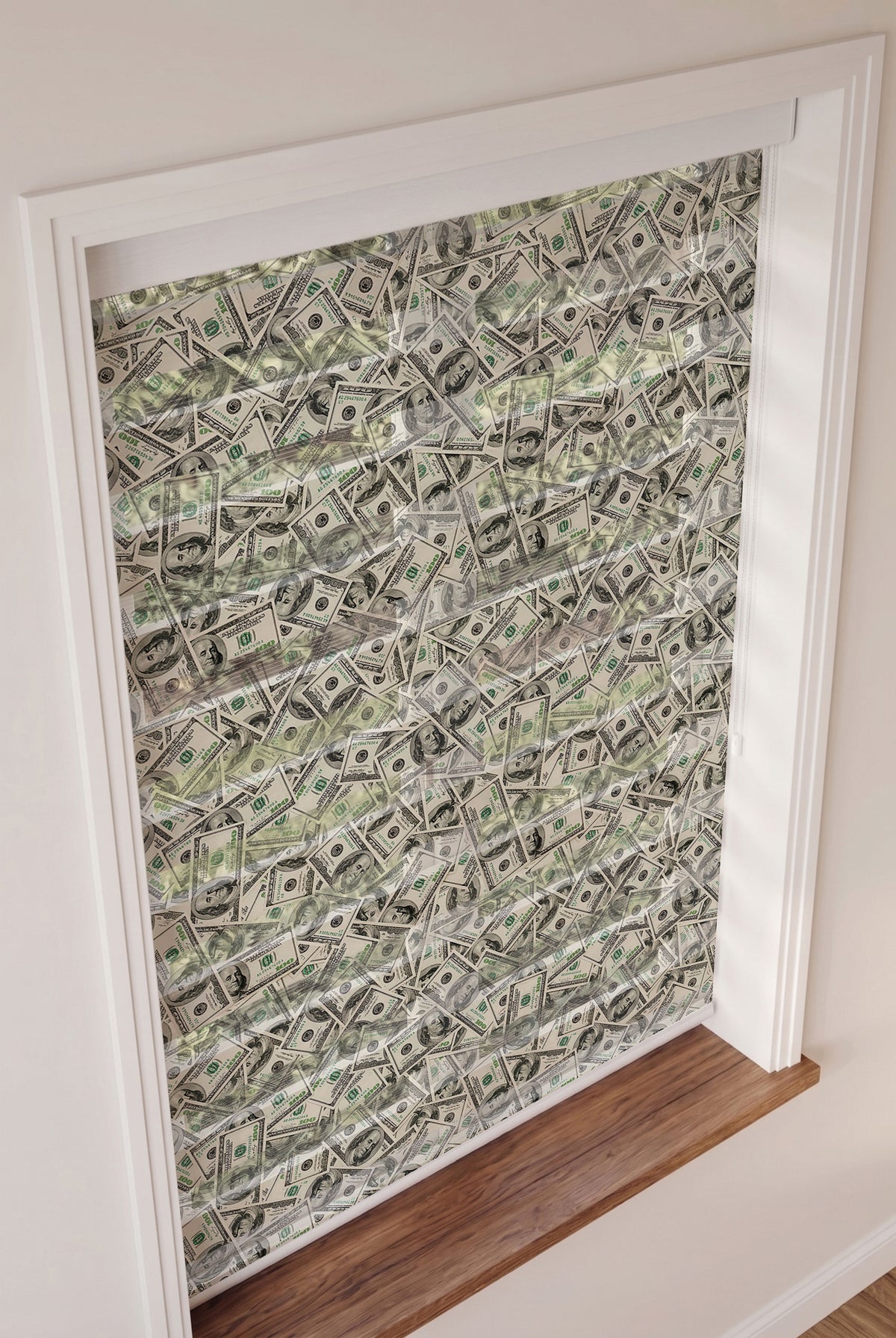 Yeşil Dolar Banknotları Yığını Deseni Ofis Zebra Stor Perde – ürün görseli 3