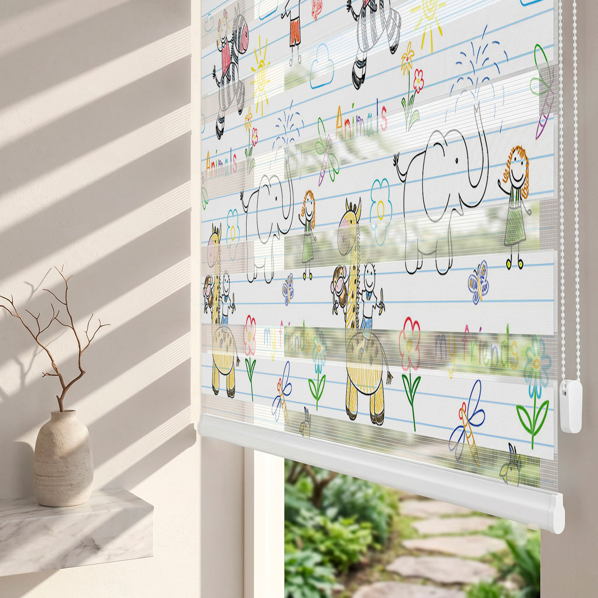 Defter Çizgili Animals My Friends Zebra Stor Perde – ürün görseli 2