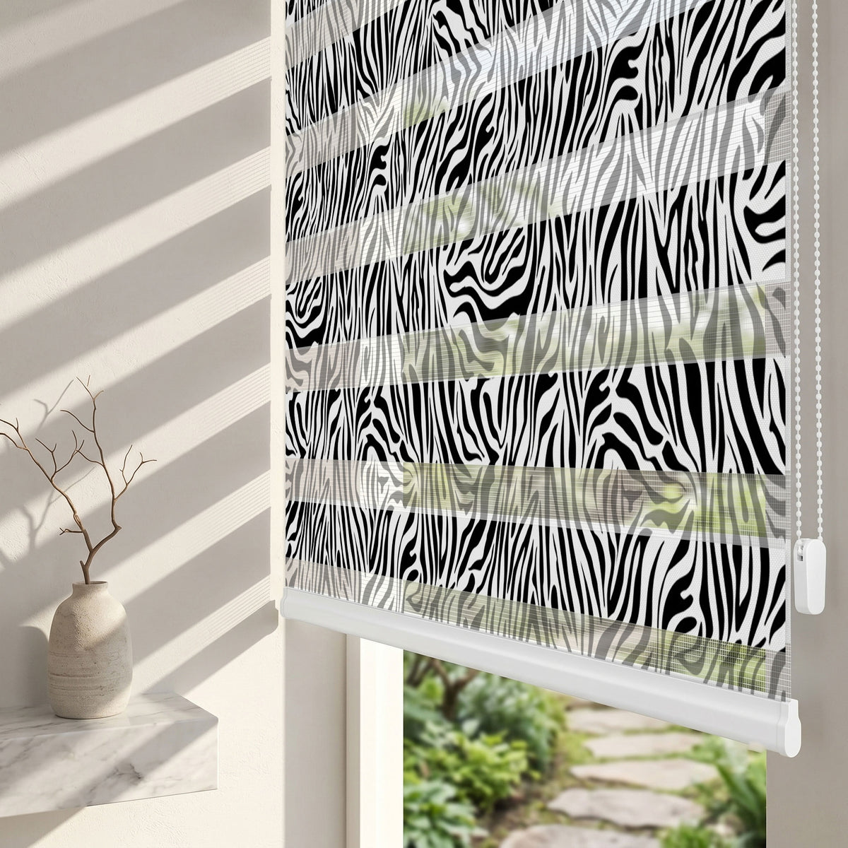 Siyah Beyaz Zebra Çizgileri Genç Odası Zebra Stor Perde – ürün görseli 2