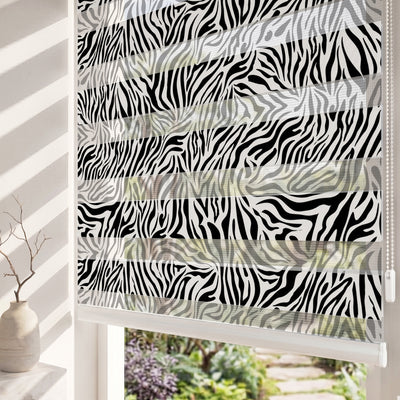 Siyah Beyaz Zebra Çizgileri Genç Odası Zebra Stor Perde