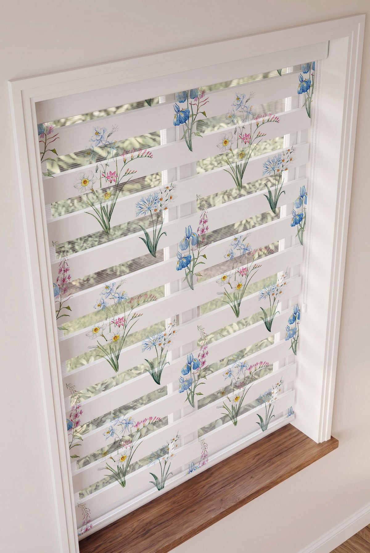 Sulu Boya Yabani Çiçek Demetleri Zebra Stor Perde – ürün görseli 3
