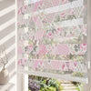 Pembe Güllü Patchwork Dörtgenler Zebra Stor Perde