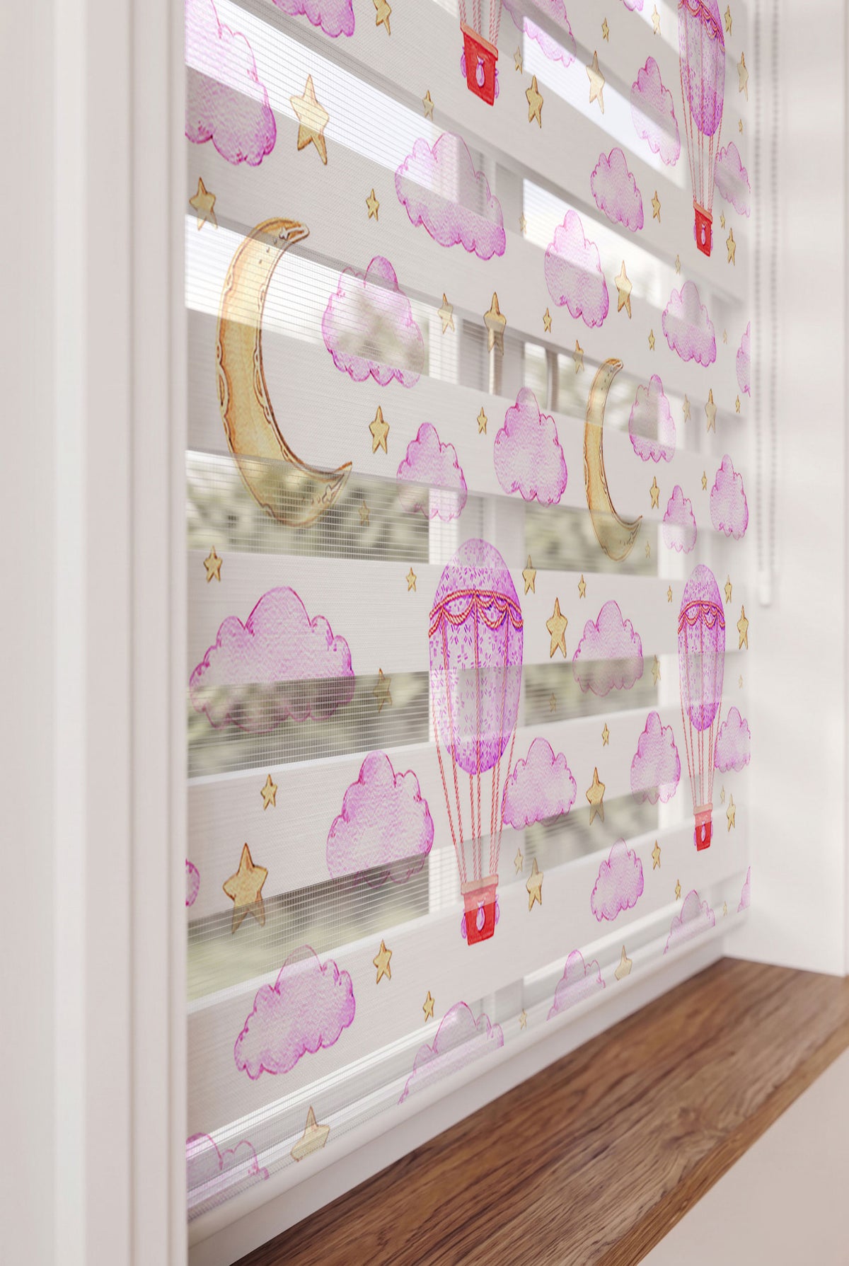 Pembe Bulutlar ve Aydede Bebek Odası Zebra Stor Perde – ürün görseli 5