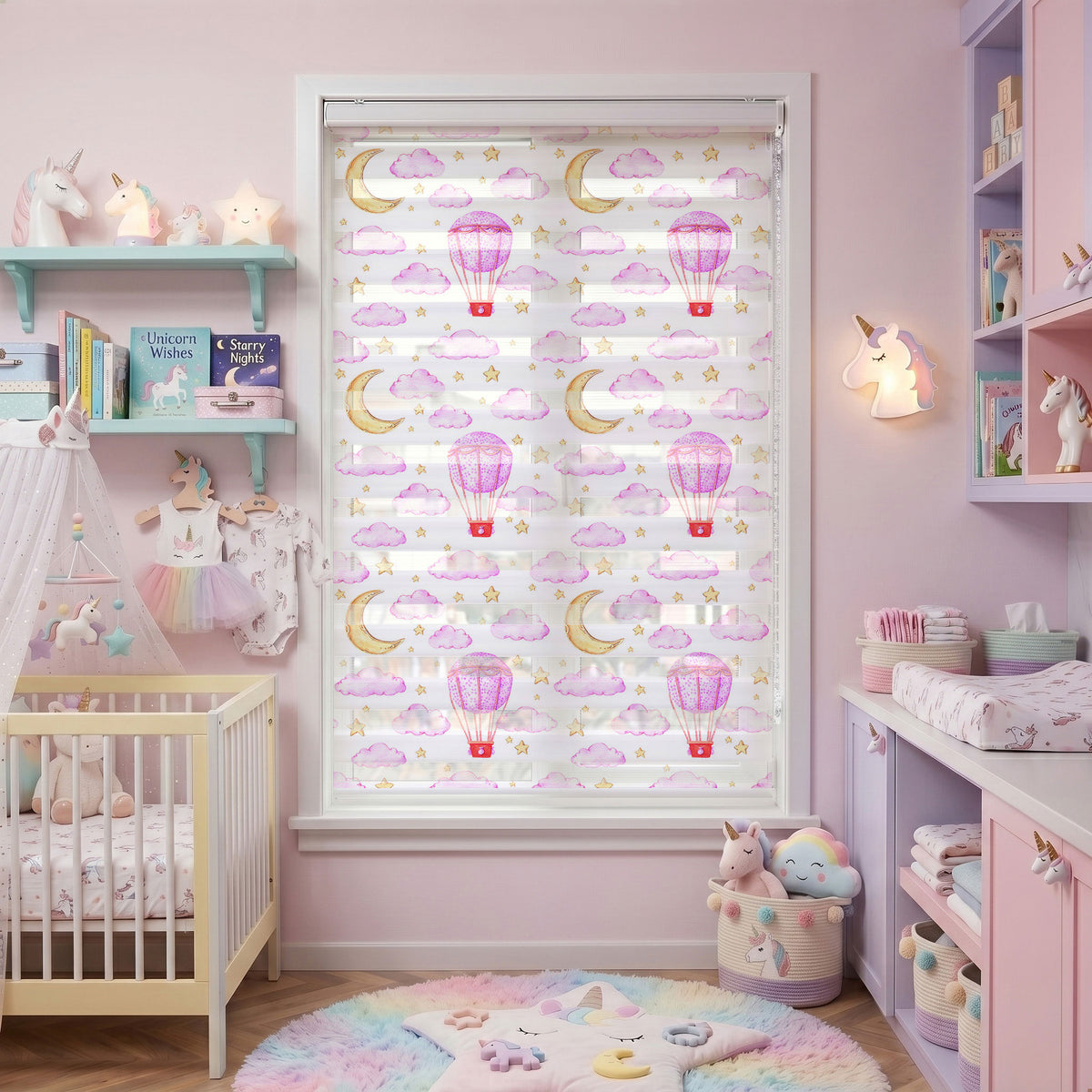 Pembe Bulutlar ve Aydede Bebek Odası Zebra Stor Perde – ürün görseli 7