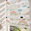 Pastel Gökkuşağı ve Bulutlar Bebek Odası Zebra Stor Perde