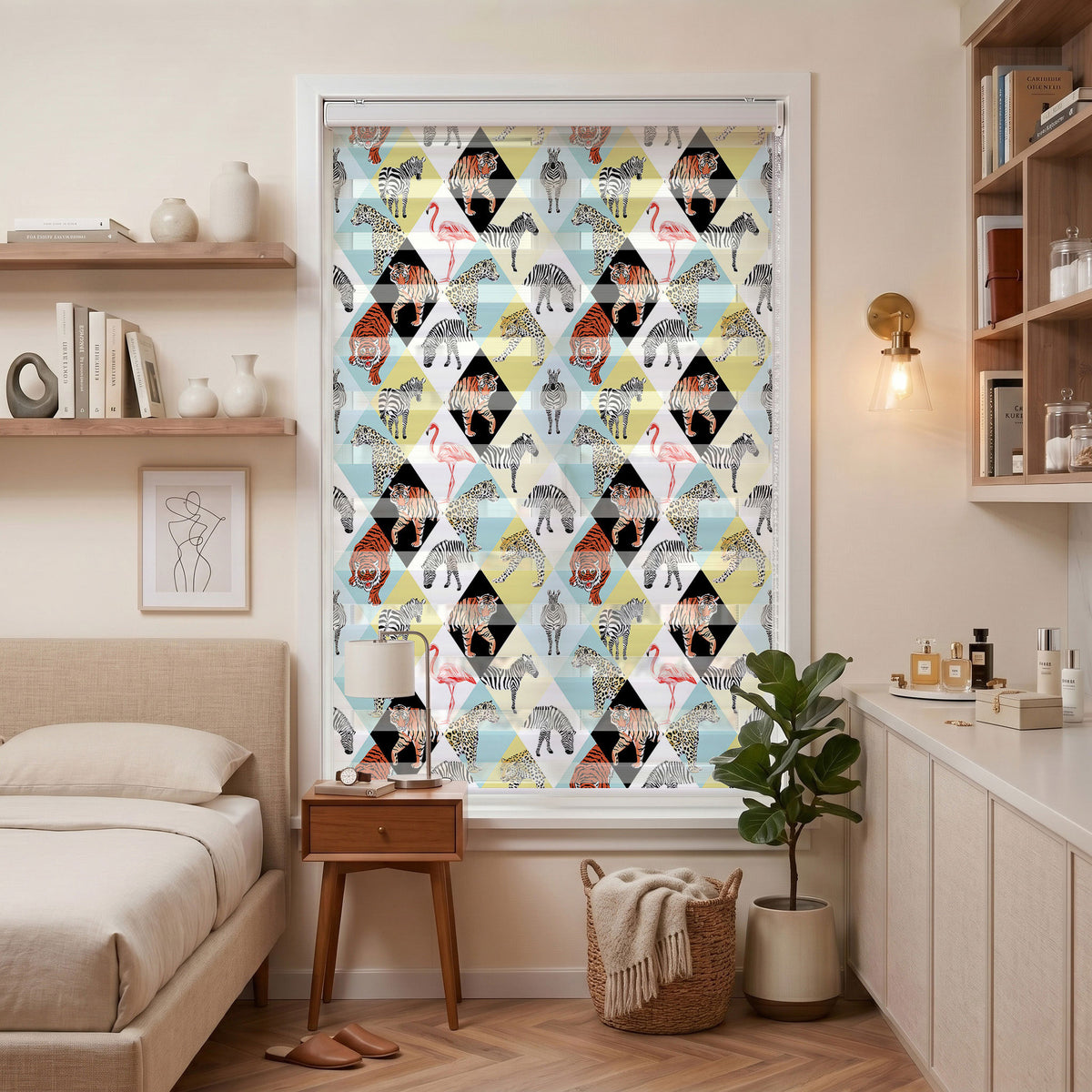 Geometrik Kaplan Zebra Leopar Genç Odası Zebra Stor Perde – ürün görseli 7