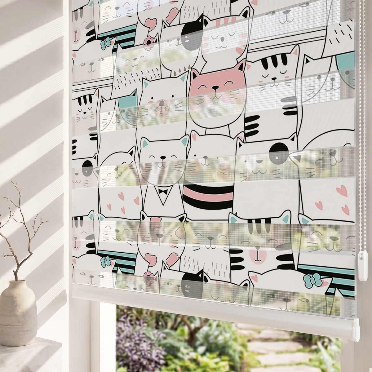 Kedicikler Bebek Odası Zebra Stor Perde