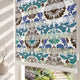 Mavi Kahve Klasik Damask Desen Salon Zebra Stor Perde
