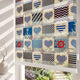 Çizgili Kalpli Denizci Patchwork Genç Odası Zebra Stor Perde