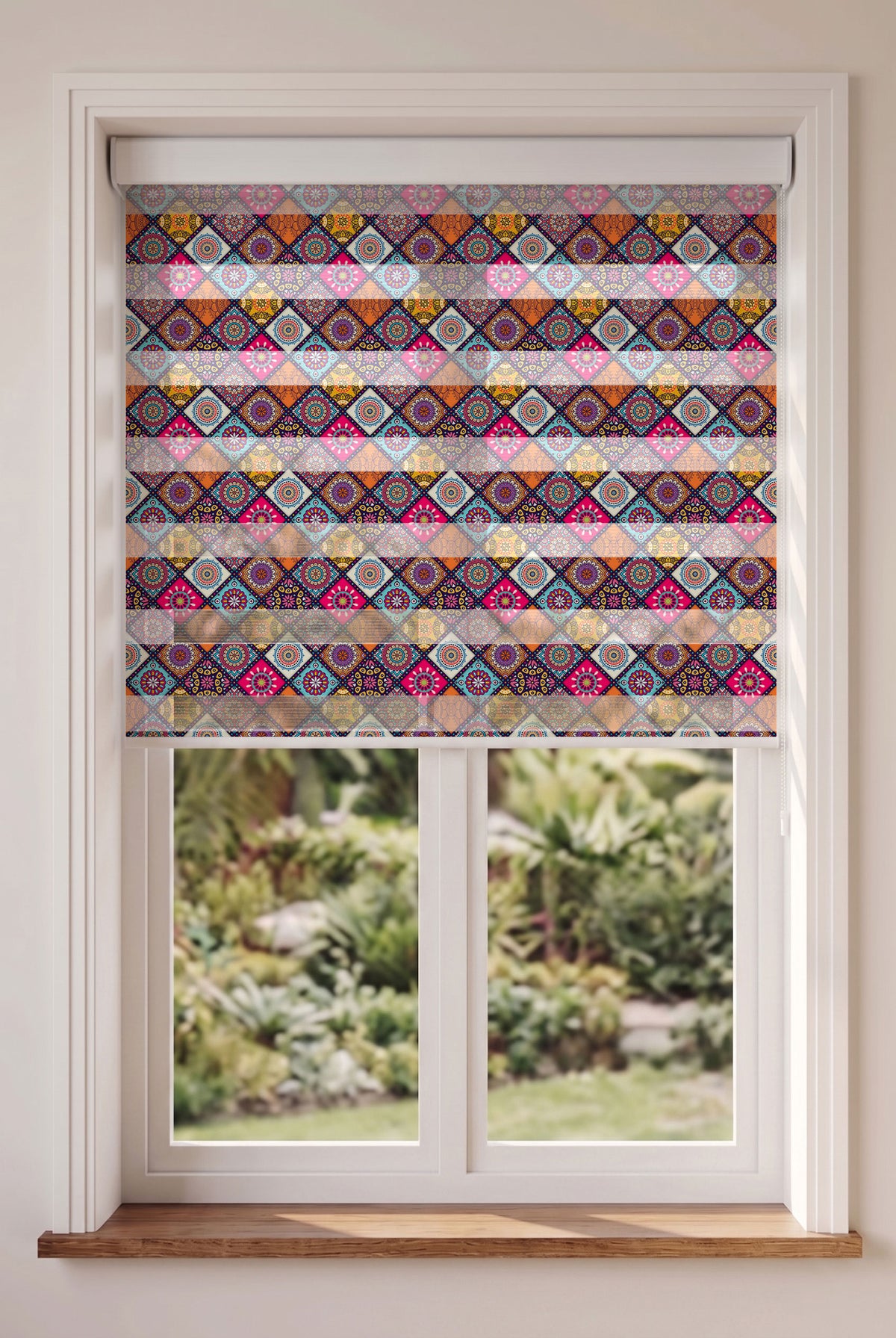 Renkli Mandala Patchwork Etnik Desen Salon Zebra Stor Perde – ürün görseli 4