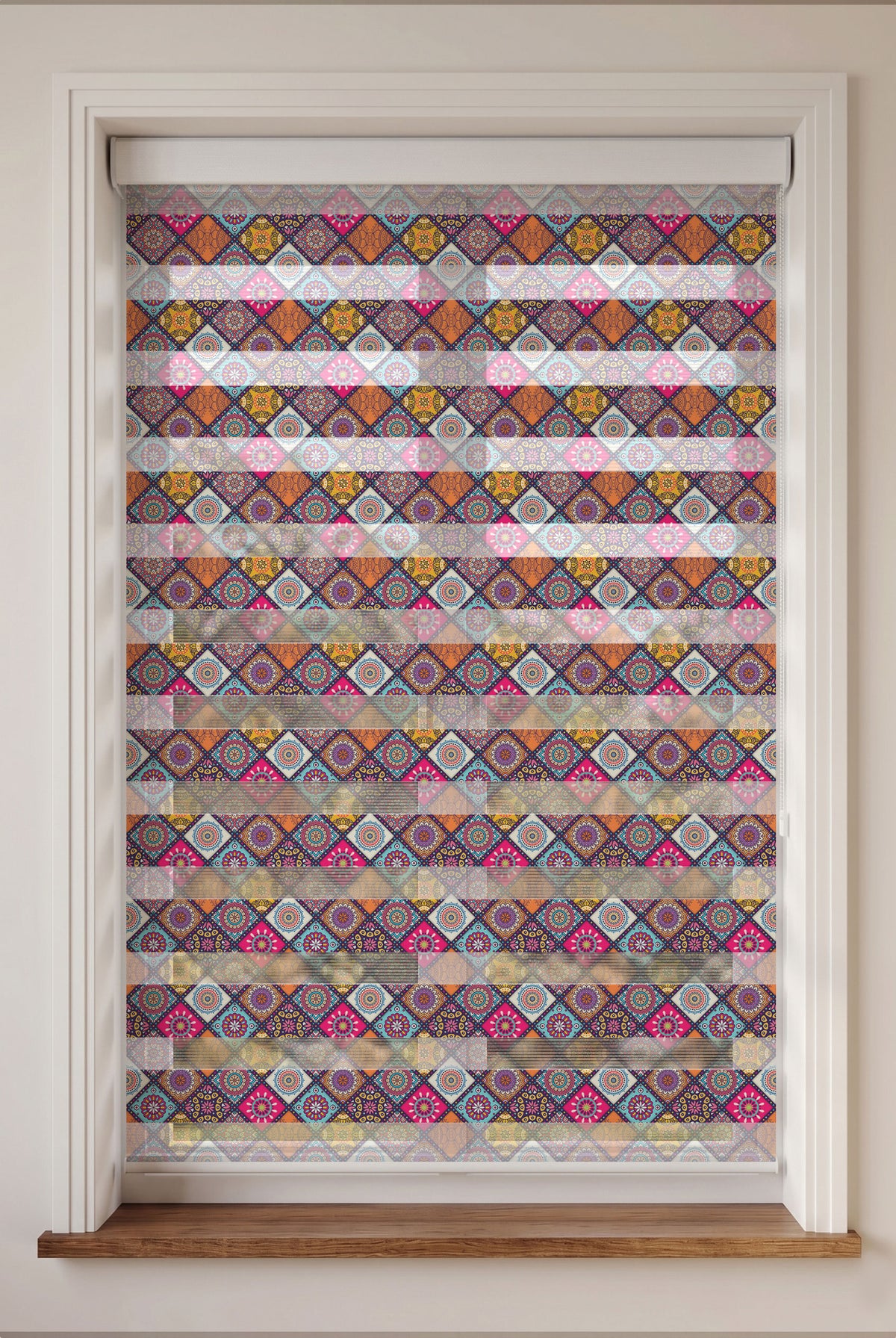 Renkli Mandala Patchwork Etnik Desen Salon Zebra Stor Perde – ürün görseli 6