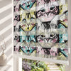 Renkli Pop Art Kedi Yüzleri Genç Odası Zebra Stor Perde