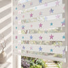 Pastel Mor Mavi Sulu Boya Yıldız Zebra Stor Perde