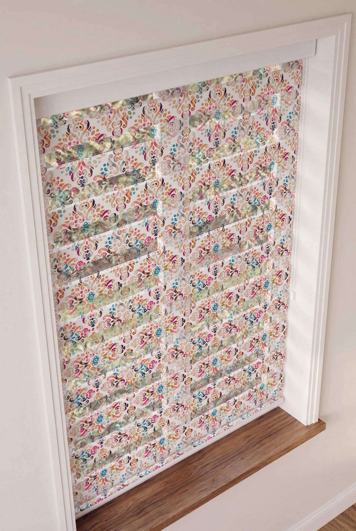Renkli Soft Tonlu Damask Desen Salon Zebra Stor Perde – ürün görseli 3