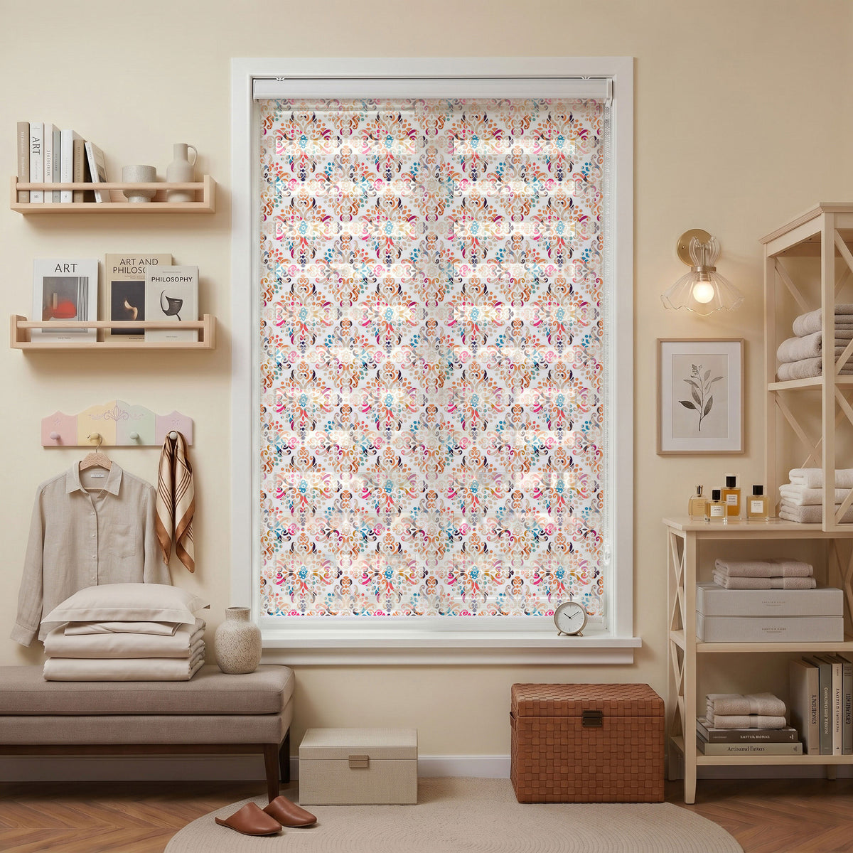 Renkli Soft Tonlu Damask Desen Salon Zebra Stor Perde – ürün görseli 7