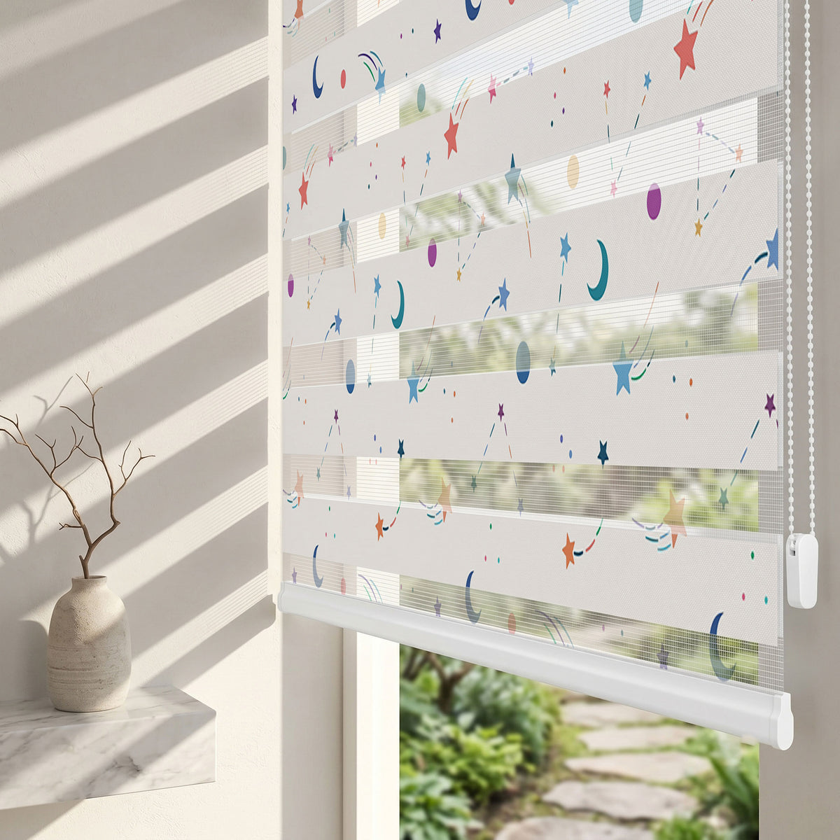 Takımyıldızları Kayan Yıldızlar Çocuk Odası Zebra Stor Perde – ürün görseli 2