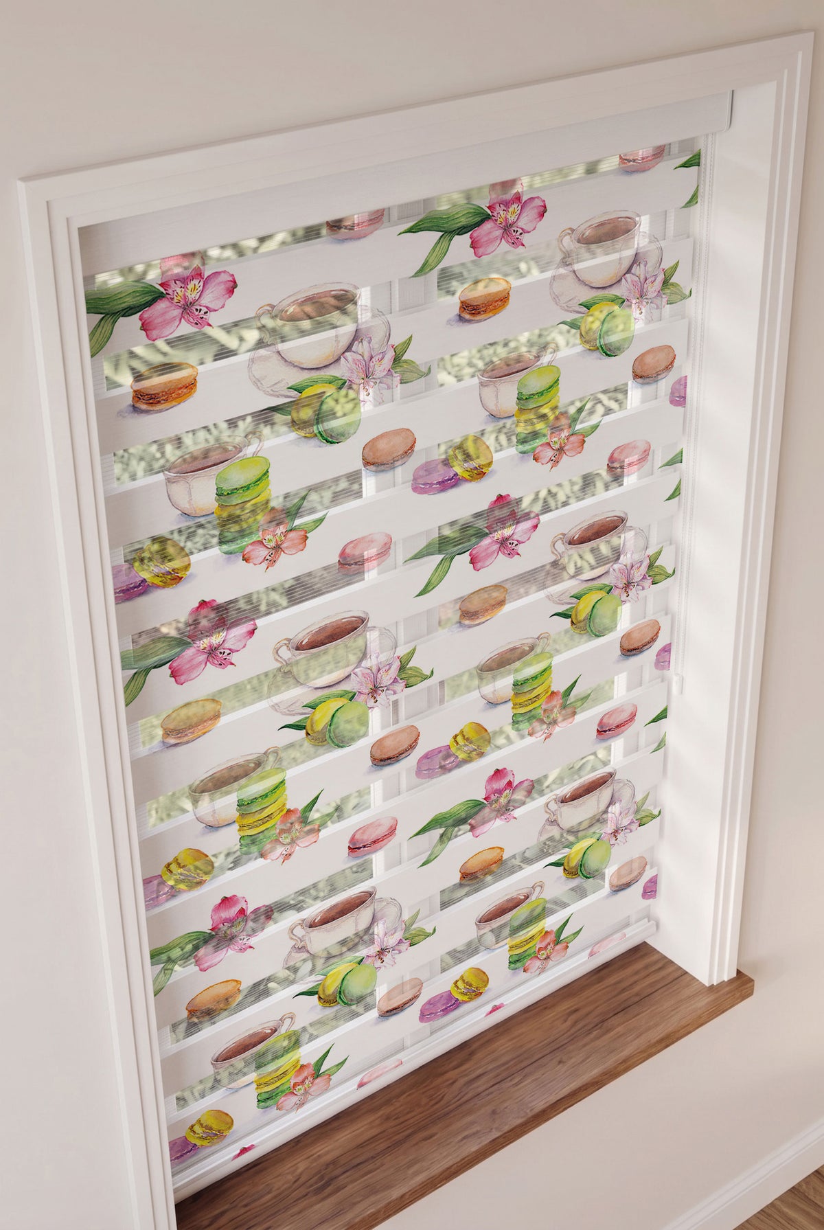 Sulu Boya Makaron Çay Fincanı Mutfak Zebra Stor Perde – ürün görseli 3