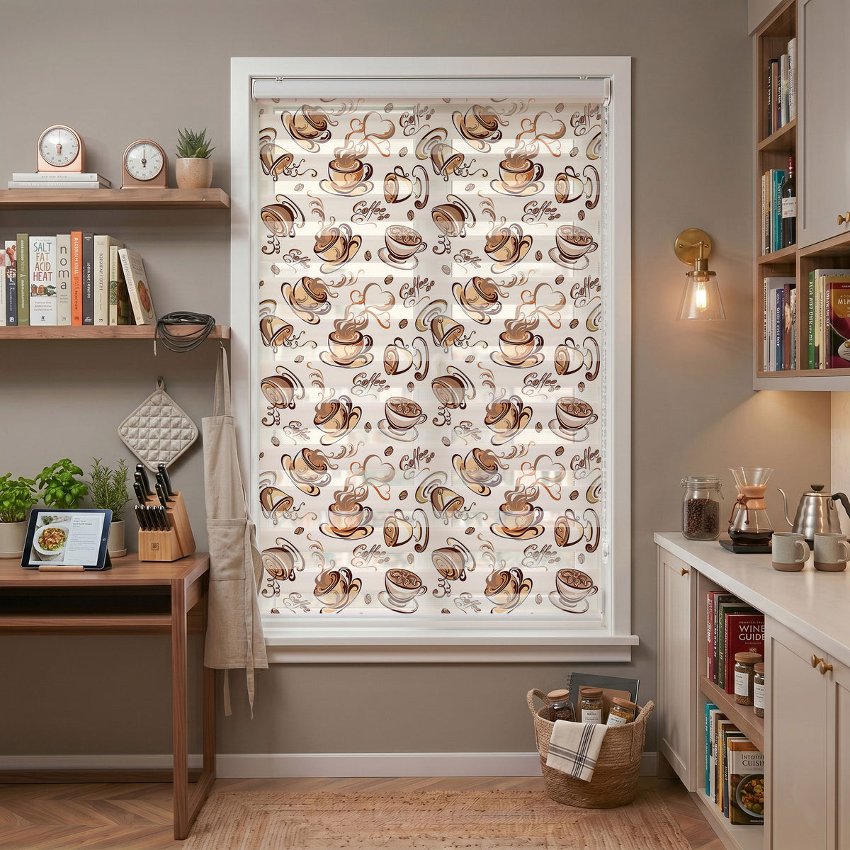 Kahve Fincanları ve Çekirdekleri Mutfak Zebra Stor Perde – ürün görseli 7