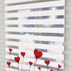 Kırmızı Kalpler Baskılı Zebra Perde - Bebek Odası Perdesi - AD HOME Tekstil