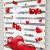 Love Kalpler Baskılı Zebra Perde - Kız Çocuk Odası Perdesi - AD HOME Tekstil
