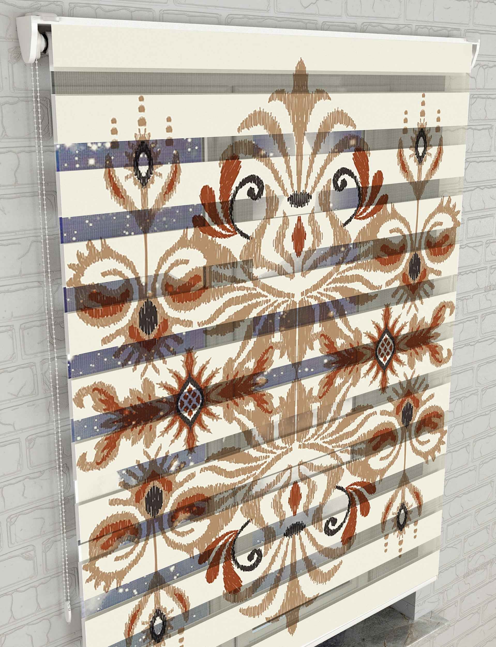 Suluboya Baskılı Zebra Perde - Salon Perdesi, Mutfak Perdesi, Yatak Odası Perdesi - AD HOME Tekstil